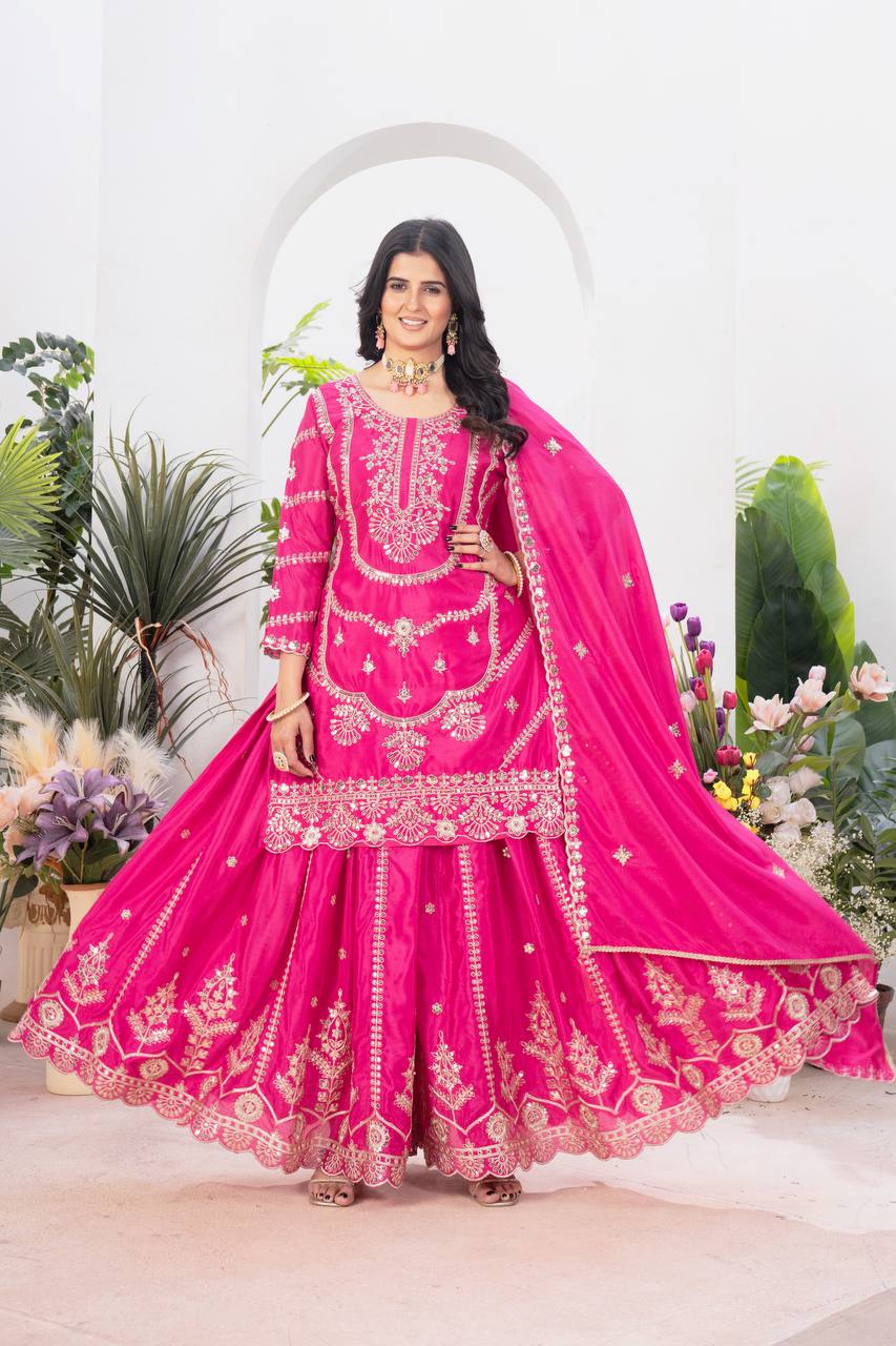 The Rani Pink Ceremonial Heritage Gharara